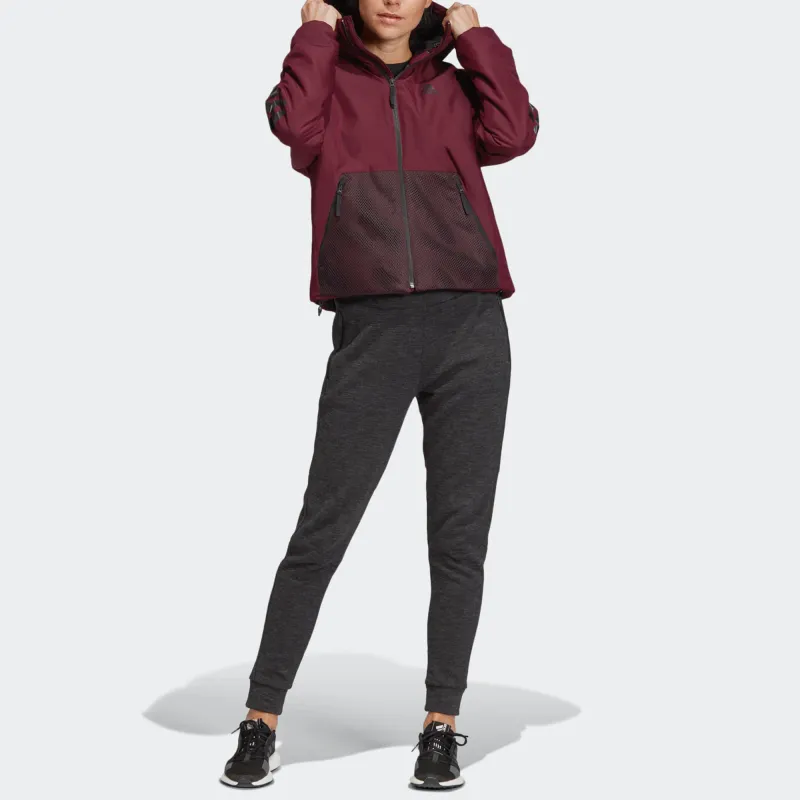 Adidas Puffer Jackets Women's Dark Reddish Purple-7