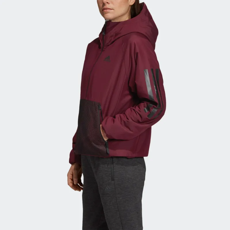 Adidas Puffer Jackets Women's Dark Reddish Purple-6