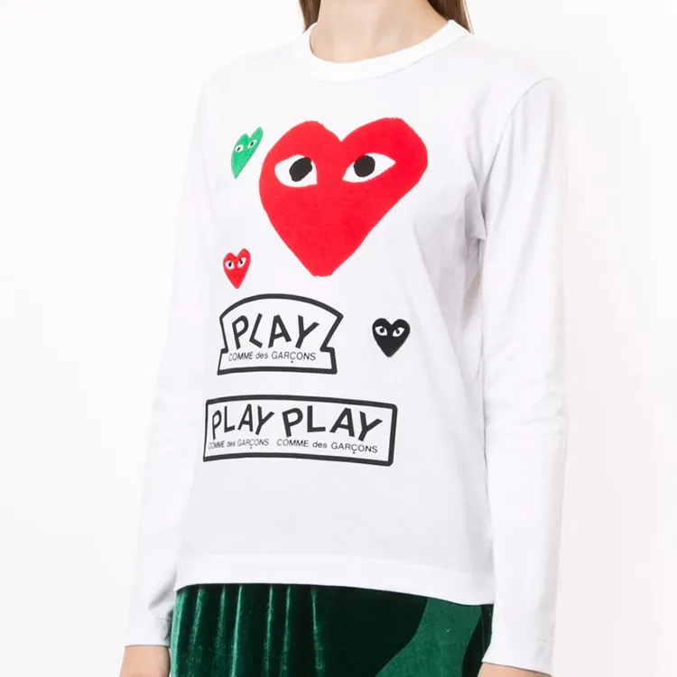CDG Play T Shirts Women's White-2