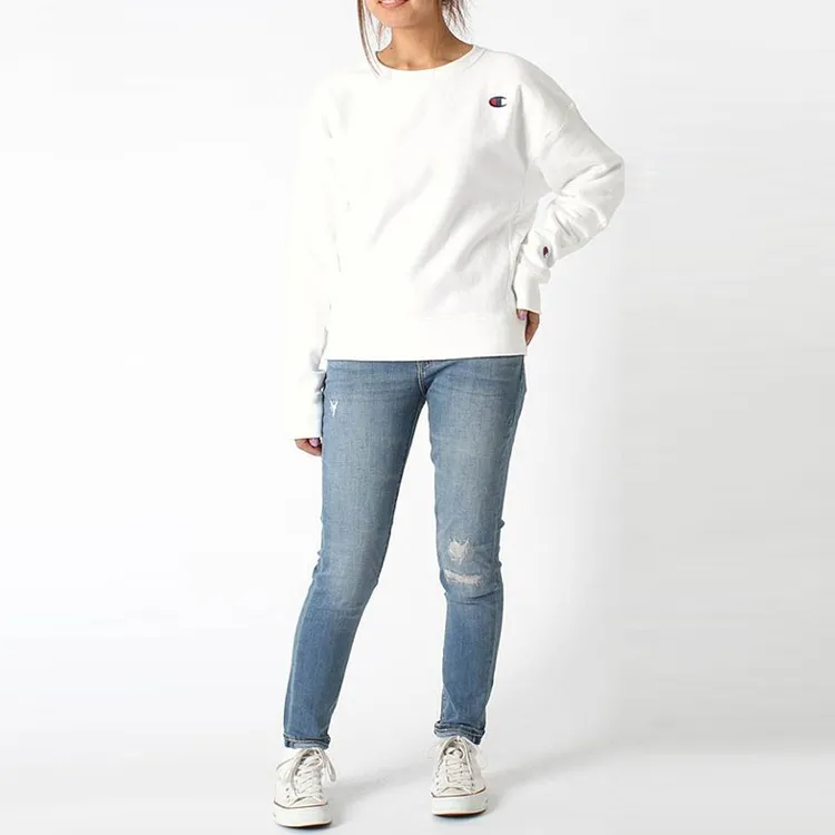 Champion Crew Neck Sweatshirt US Version Unisex White-2