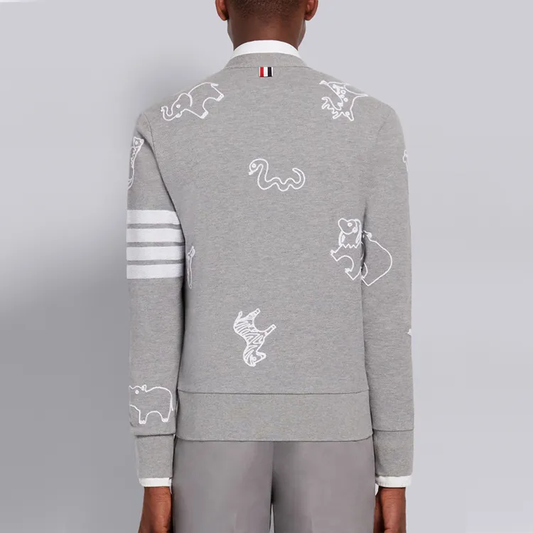 THOM BROWNE Knitwear Men Light Gray-3