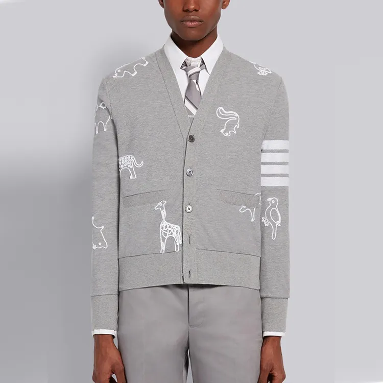 THOM BROWNE Knitwear Men Light Gray-2