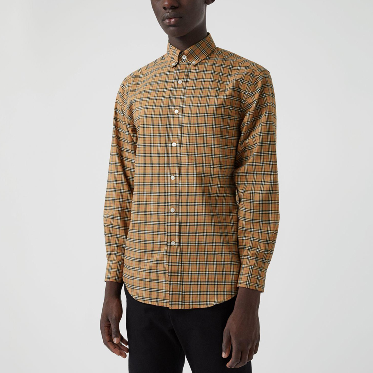 Burberry Small Scale Check Cotton Shirt L Without Shopping