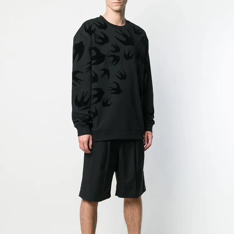 McQ Alexander McQueen LARGE SWALLOW FLOCKED CREW Sweatshirt-2