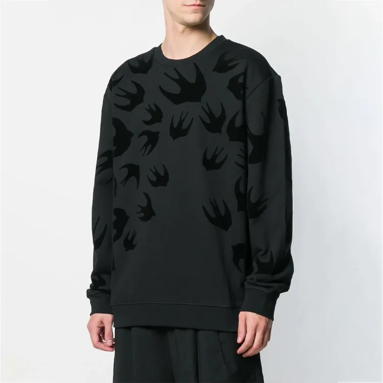 McQ Alexander McQueen LARGE SWALLOW FLOCKED CREW Sweatshirt-4