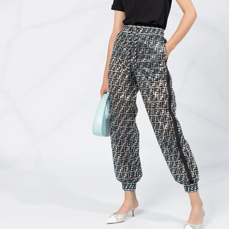 FENDI Casual Pants Women's Black Blue-2