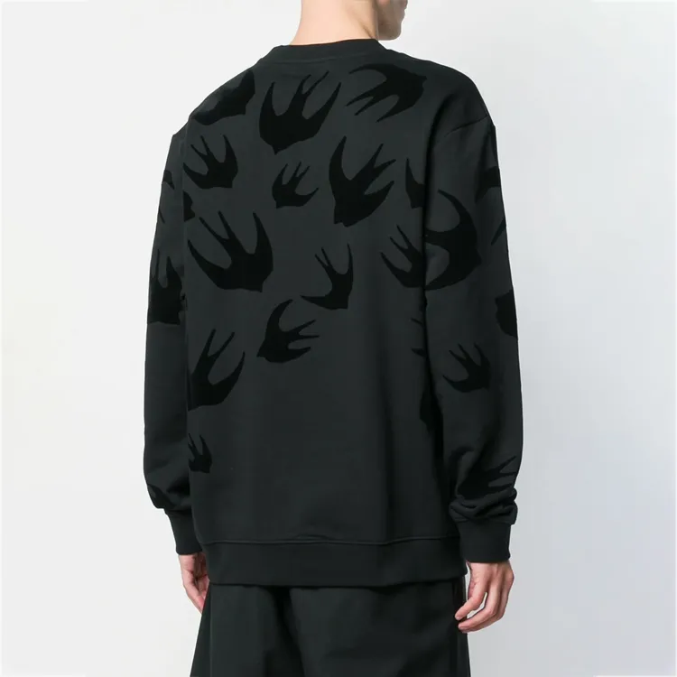 McQ Alexander McQueen LARGE SWALLOW FLOCKED CREW Sweatshirt-3