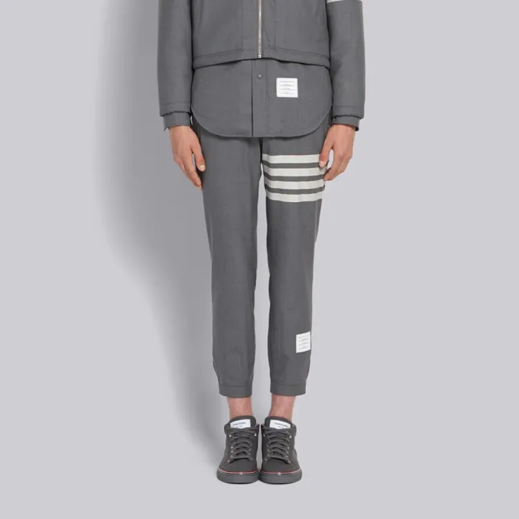 THOM BROWNE Plain Weave Suiting Track Pants-1