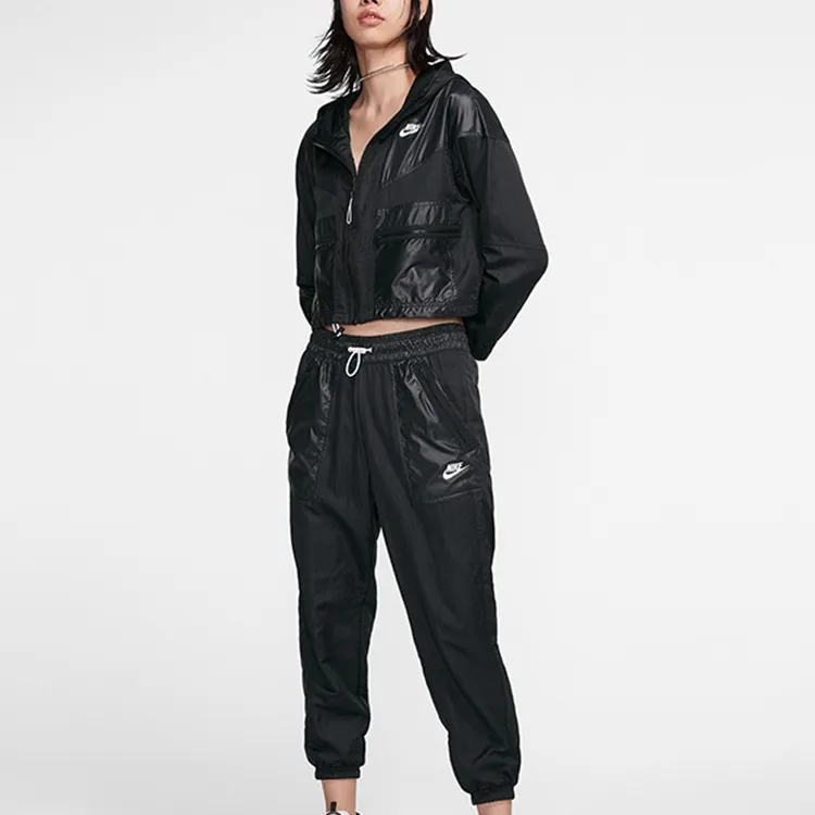 Nike Cropped Coats Women's Black-4