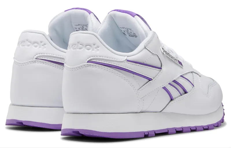 Reebok Classic Leather Sports Casual Shoes 'White Purple' Women's-3