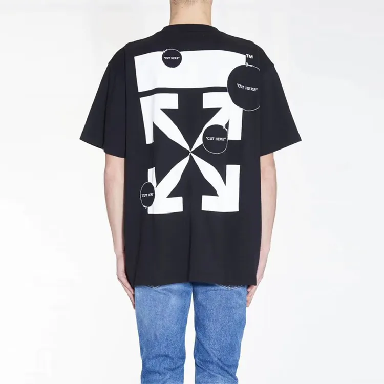OFF WHITE Oversized Cut Here Arrows T shirt-3