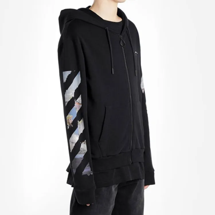 OFF WHITE Edouard Manet Floating Studio Arrows Zip Up Hoodie-4