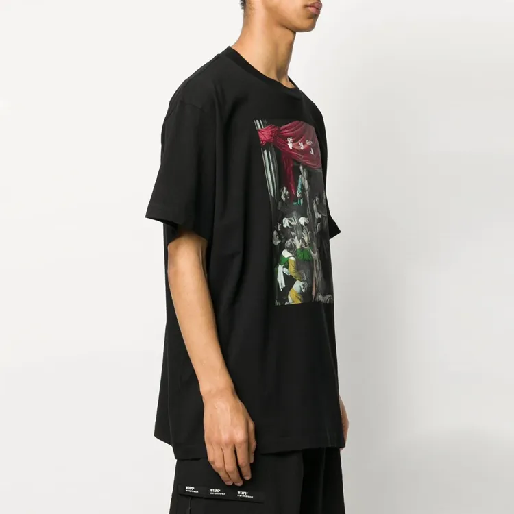OFF WHITE Caravaggio Madonna Of The Rosary Painting Oversized T Shirt-4