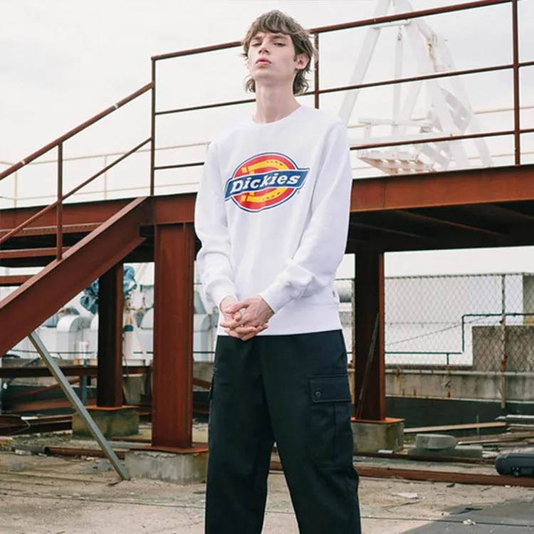 Dickies Crew Neck Regular Sweatshirt Winter Men's White-2