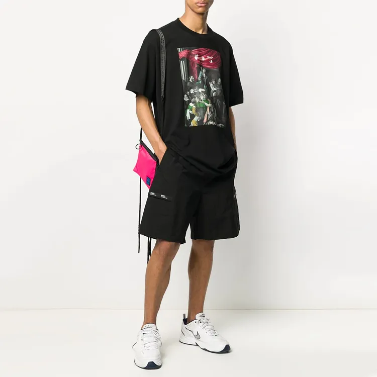 OFF WHITE Caravaggio Madonna Of The Rosary Painting Oversized T Shirt-2