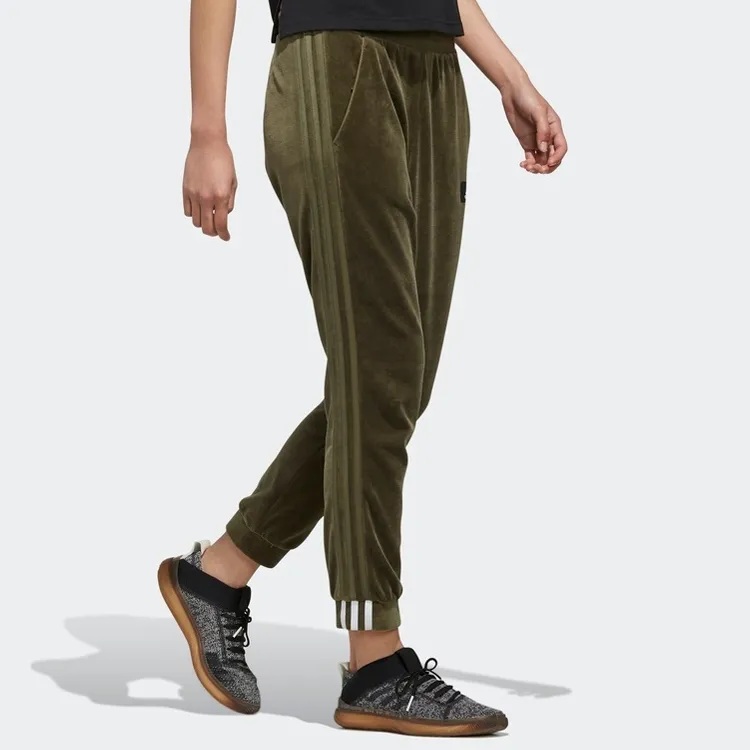 Adidas Knitted Sports Pants Women's Khaki Brown-5