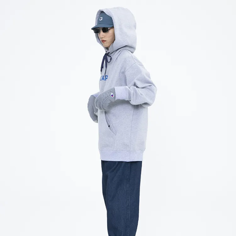 DAKYAM Hooded Loose Fit Sweatshirt Unisex Gray-3