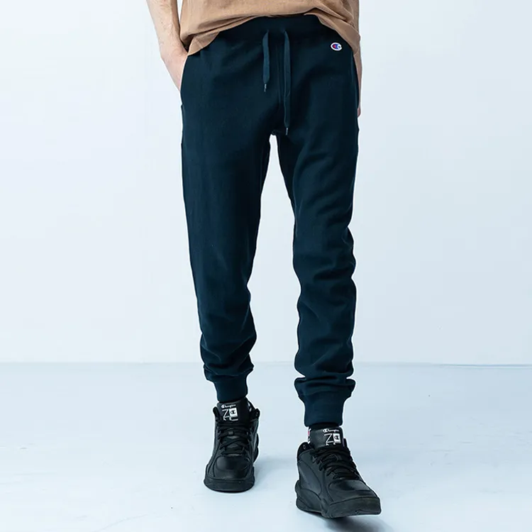 Champion Reverse Weave Knitted Sweatpants Men Navy Blue-4