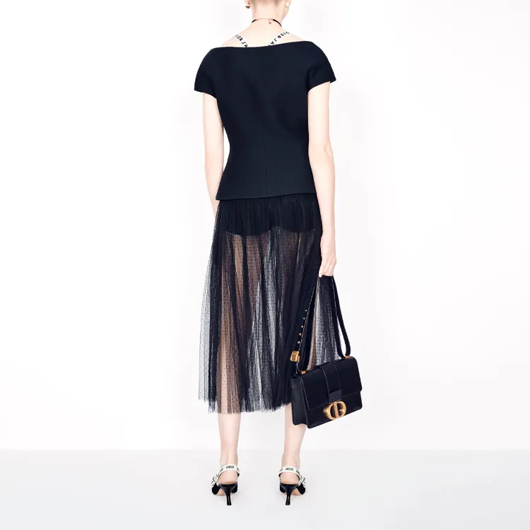 DIOR 30 Montaigne Casual Long Skirt Women's Black-2