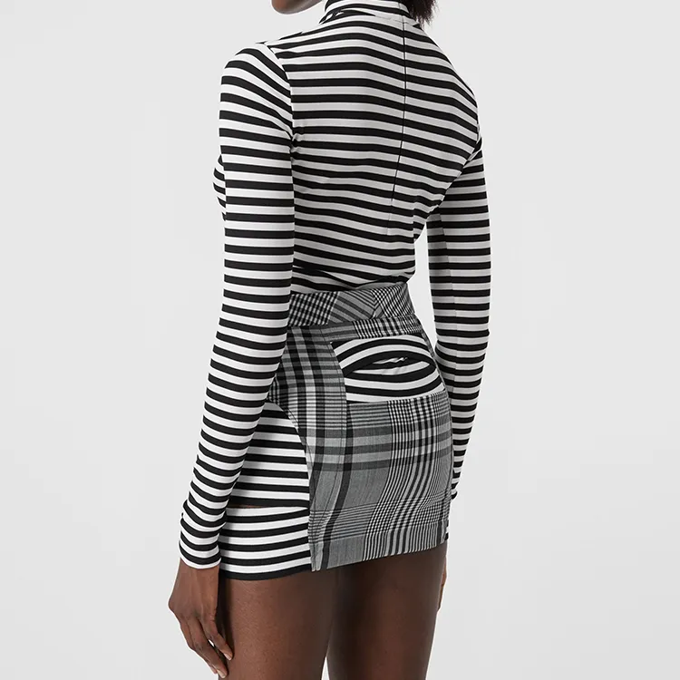 Burberry Leather Short Skirts Women's Black-2