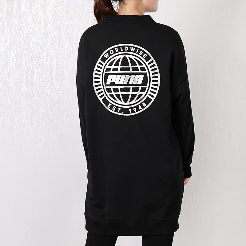 PUMA Long Sleeved Dresses Women's Black-3
