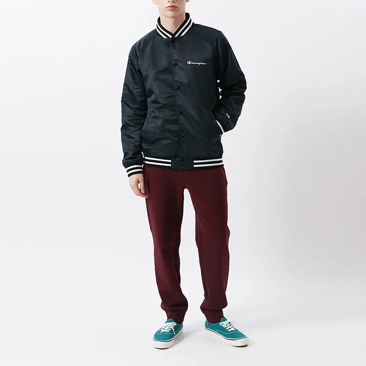 Champion Baseball Jacket Men's Black-6