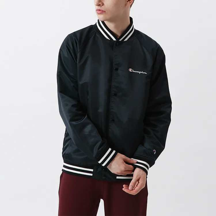 Champion Baseball Jacket Men's Black-4