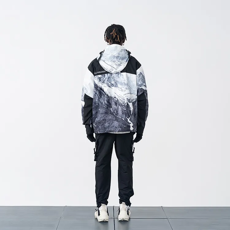 HARSH AND CRUEL Jackets Unisex Snow Mountains Print-5