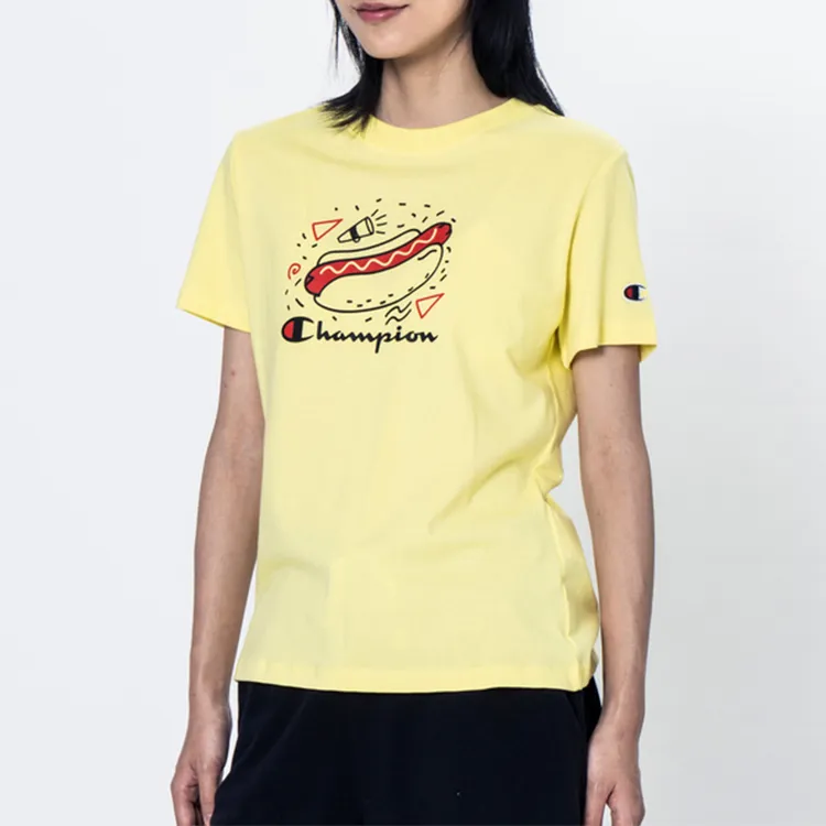 Champion Straight T-Shirt Women's Yellow-1
