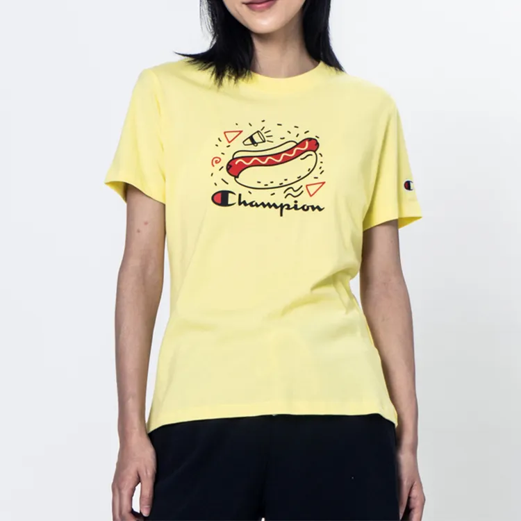 Champion Straight T-Shirt Women's Yellow-2