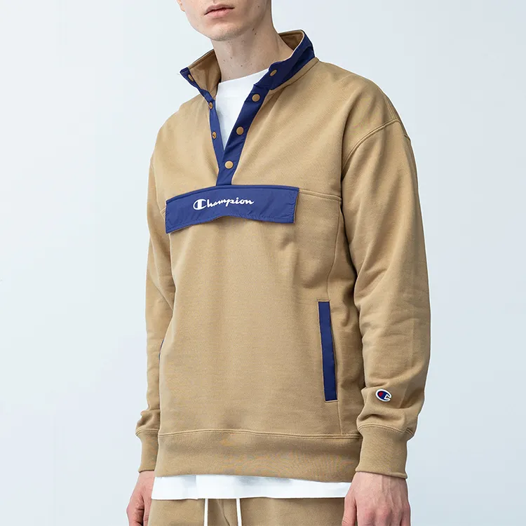 Champion Stand Collar Regular Sweatshirt Japan Version Unisex Beige Yellow-3