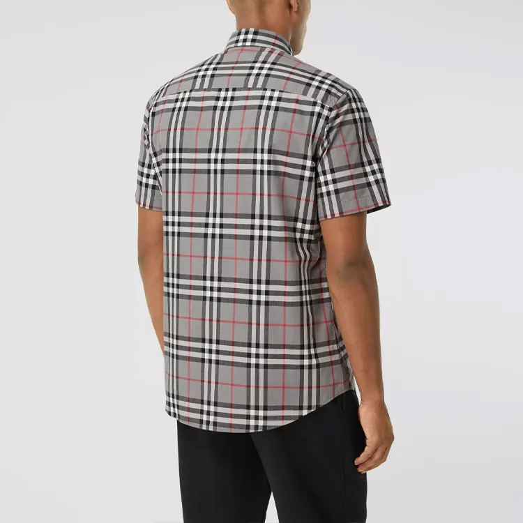 Burberry Shirts Men Gray-2