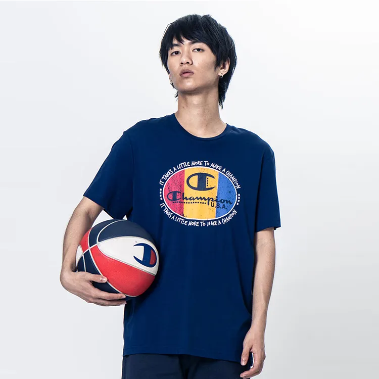Champion Straight T Shirt Unisex Blue-4