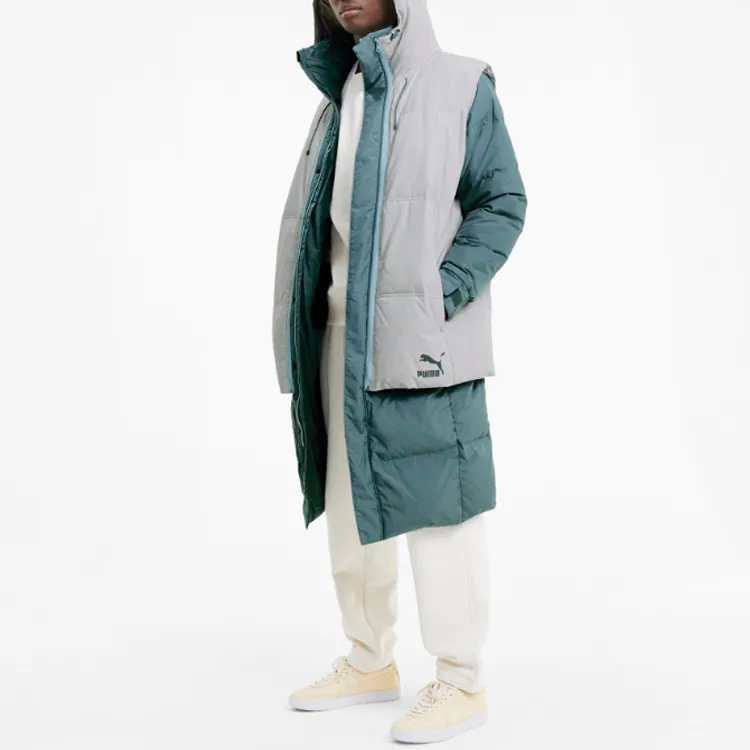 PUMA Down Jackets Men Blue Gray-2