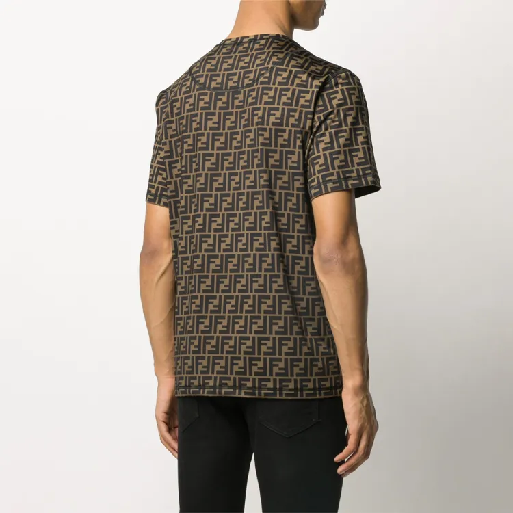 FENDI T-Shirts Men Brown-2