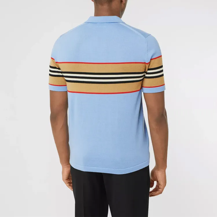 Burberry Polo Shirts Men Light Blue-2