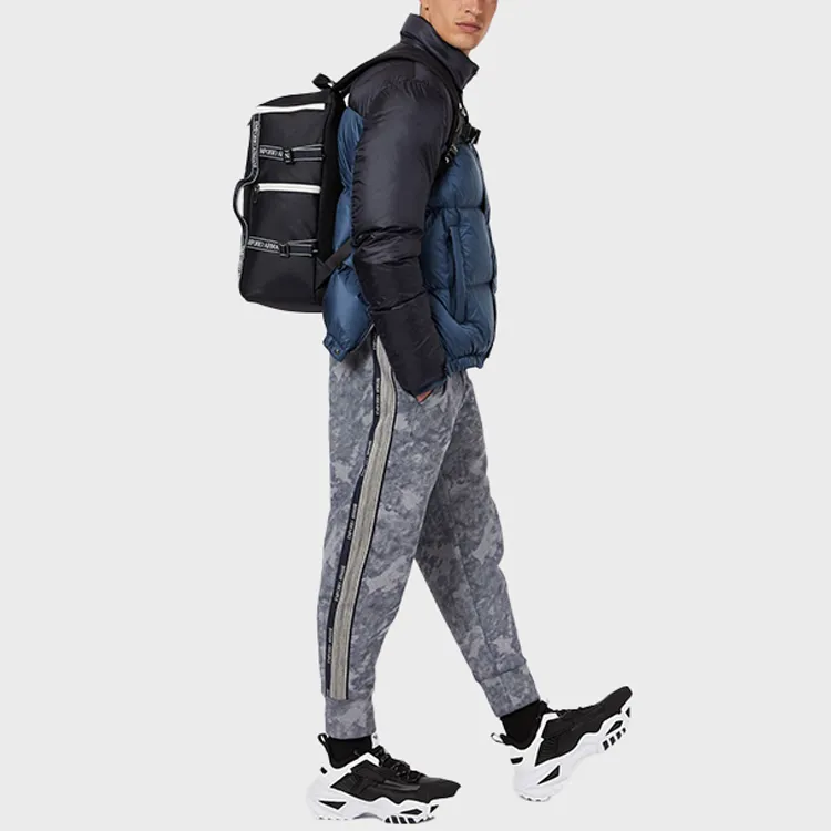 EMPORIO ARMANI Down Jacket Men's Blue Black Multicolor-4