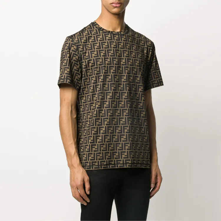 FENDI T-Shirts Men Brown-1