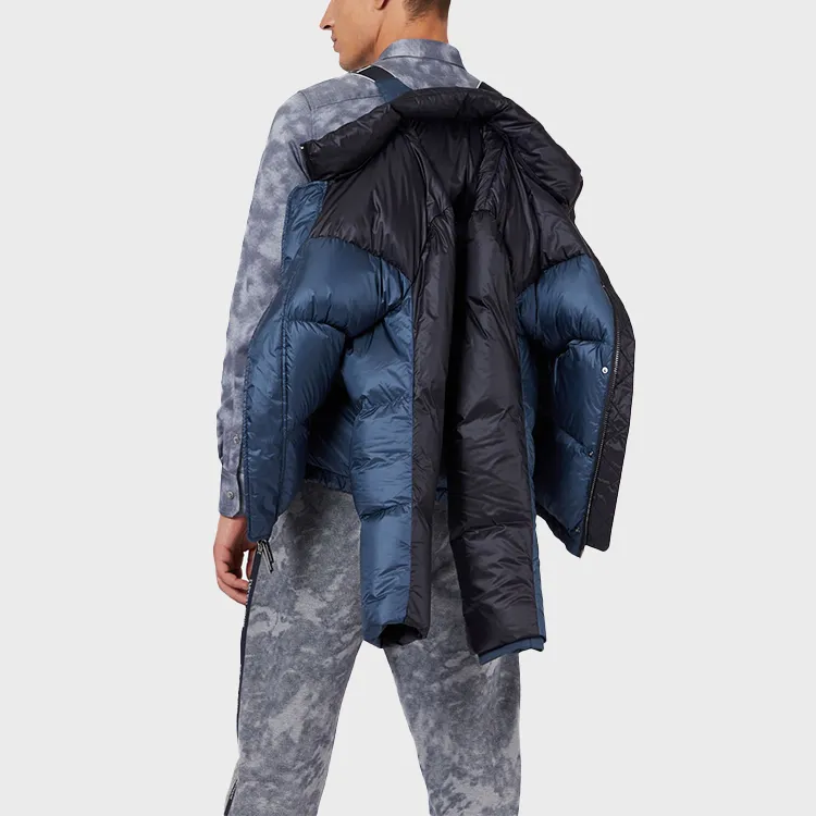 EMPORIO ARMANI Down Jacket Men's Blue Black Multicolor-3