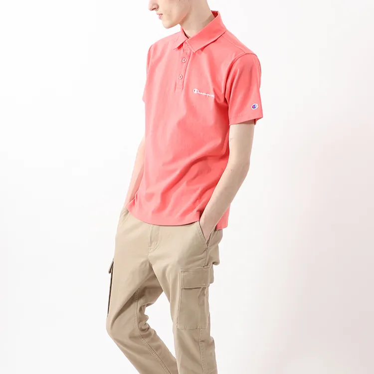 Champion Japanese Line Polo Shirts Men Pink-5