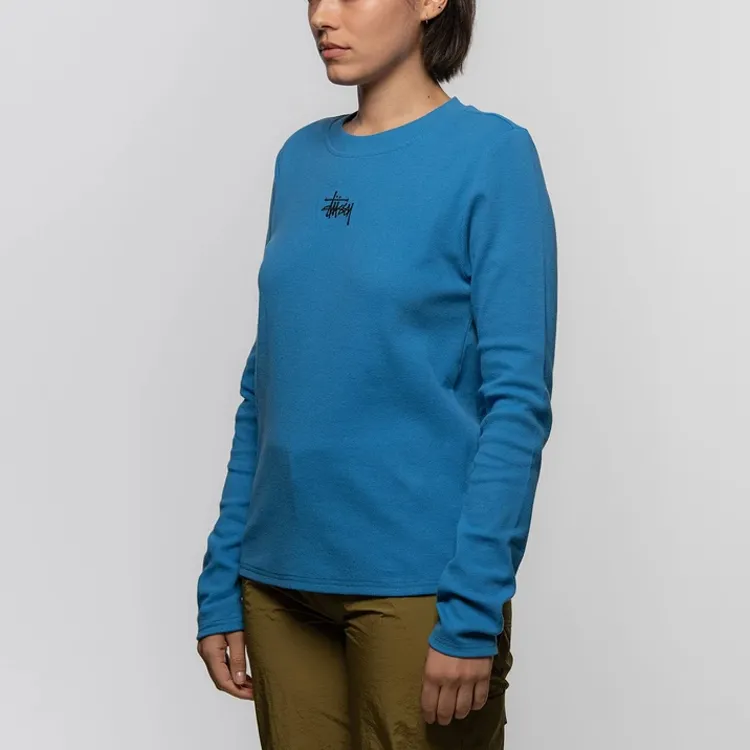 Stussy Baby Rib Long Sleeve Tee 'Black'-8