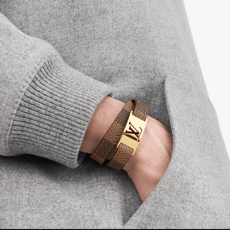 LOUIS VUITTON SIGN IT Canvas, Calfskin Wristbands Unisex Brown-1