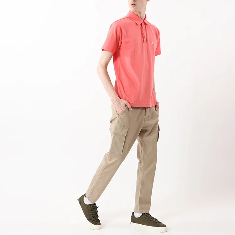 Champion Japanese Line Polo Shirts Men Pink-4