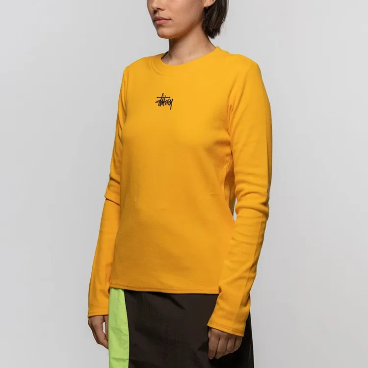 Stussy Baby Rib Long Sleeve Tee 'Black'-2