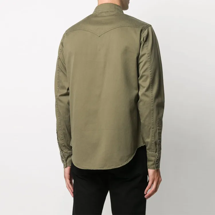 SAINT LAURENT Distressed Classic Western Shirt-2