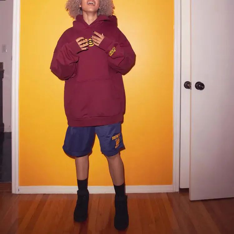 Drew House Letter Logo Series Sweatshirts Unisex Burgundy Red-2