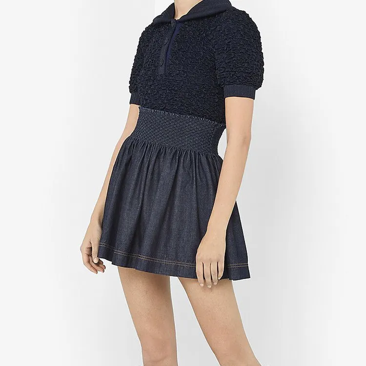 FENDI Denim Short Skirts Women's Blue-2