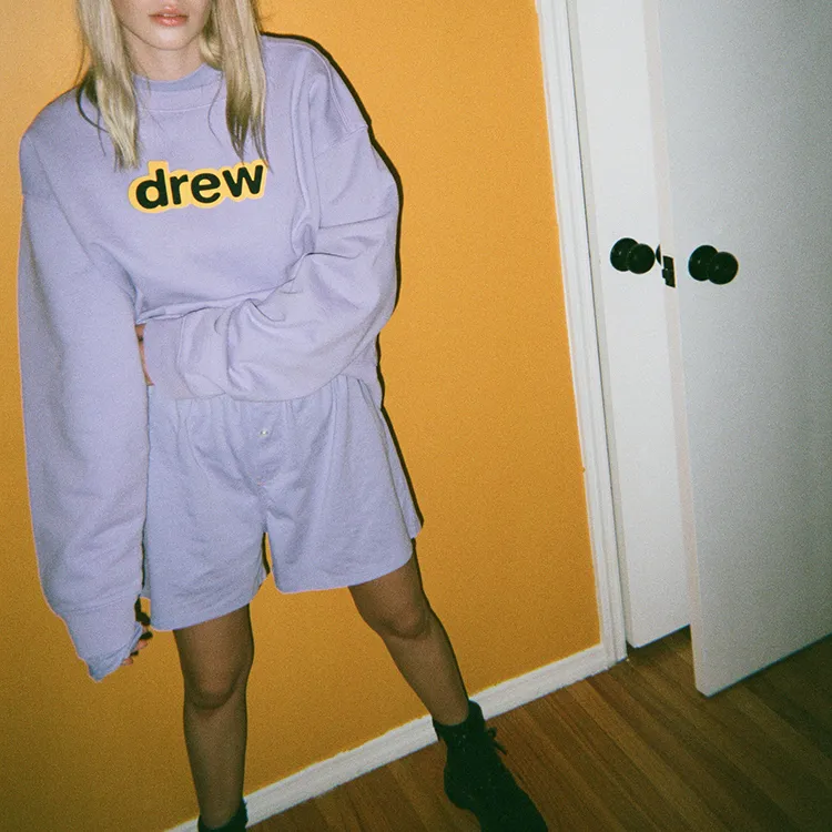 Drew House Letter Logo Series Casual Shorts Unisex Lavender-3