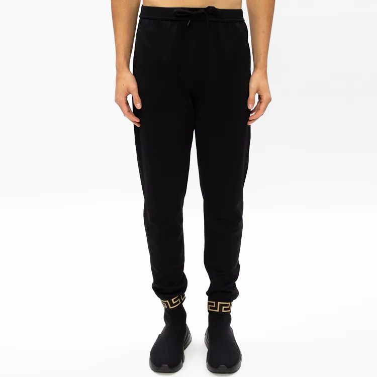 VERSACE Mens Greek Detail Drawstring Track Pants Black-3
