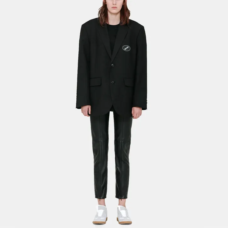 WE11DONE Oversized Suit Logo patch Blazer-3